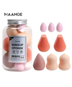 MAANGE 8pcs makeup sponge with a box Orange