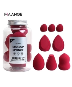 MAANGE 8pcs makeup sponge with a box Red