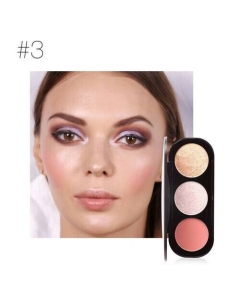 FOCALLURE Blush & Highlighter Palette- #3