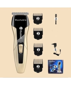 kemei hair trimmer KM-5015 rechargeable hair clipper oilhead haircut machine hair carving white waterproof hair clipper