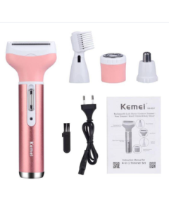 Kemei KM-6637 Electric Shaver 4 in 1 Rechargeable Hair Trimmer Women Hair Removal