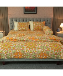 Alpana Print Comforter Bedding Set – Orange (5 PCs)