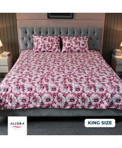 China Rose Print Bed Sheet – Pink