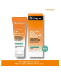 Neutrogena Clear & Defend 0.5% Salicylic Acid Oil Free Moisturiser, 50ml