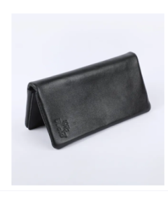 Black Leather Mobile Cover Cum Wallet For Men