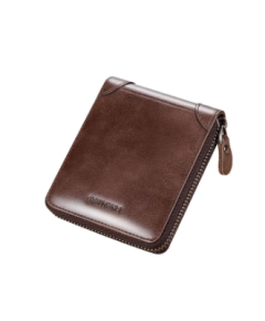 Zipper Wallet For Men Chocolate Leather - Wallet