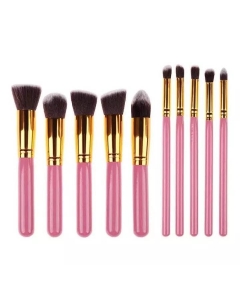 Kabuki Brush 10pcs Set - Pink